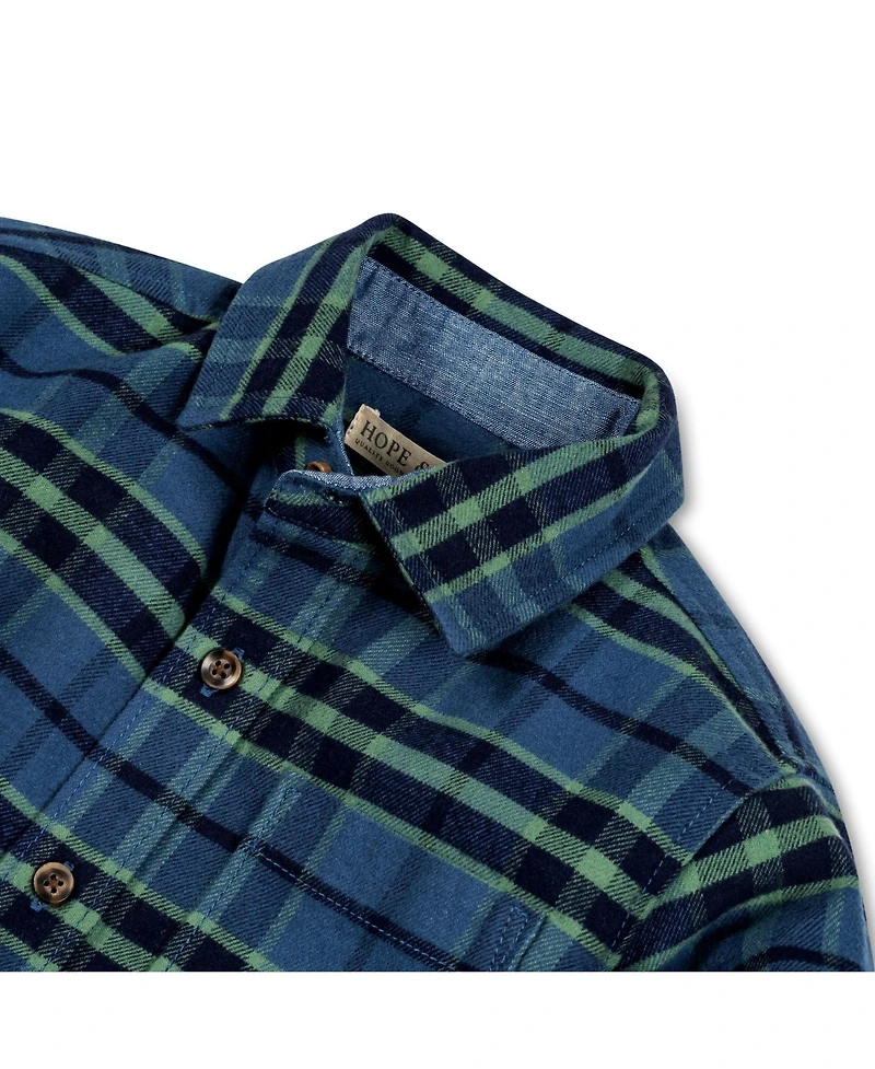 Hope & Henry Boys Long Sleeve Flannel Button Down Shirt