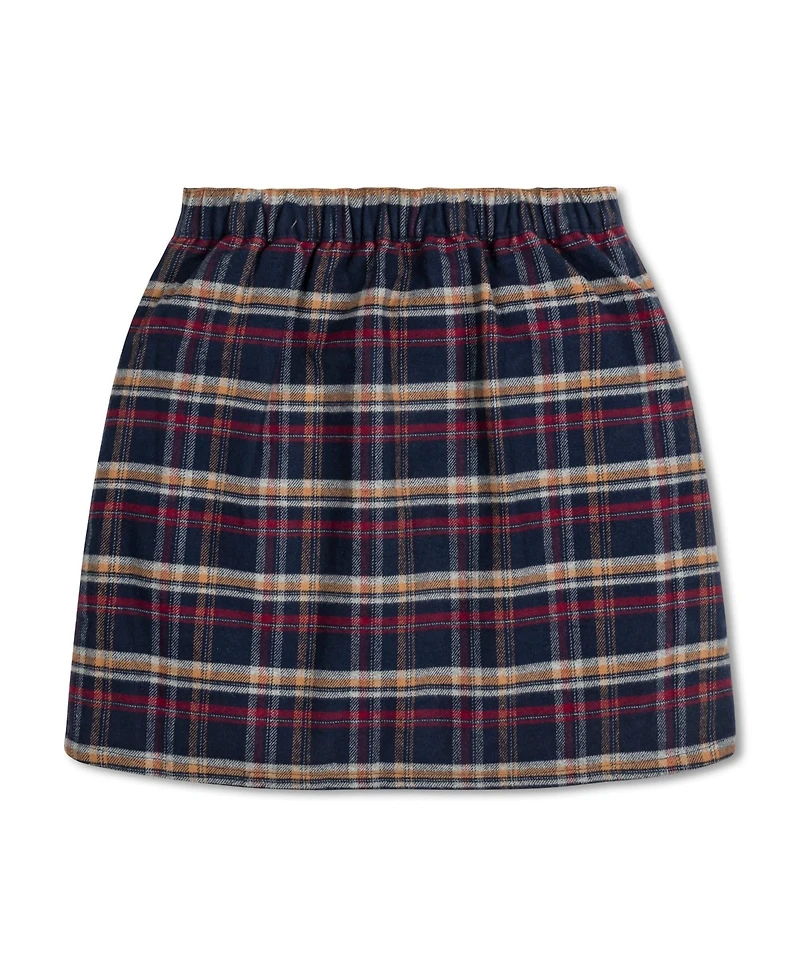 Hope & Henry Big Girls Flannel Pull-On Ruffle Skirt