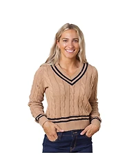 Hope & Henry Women's Long Sleeve V-Neck Cricket Sweater