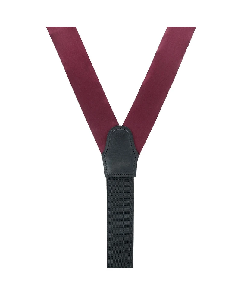Trafalgar Men's Sutton Solid Color Silk Formal Suspenders | Y-Back, Adjustable Braces