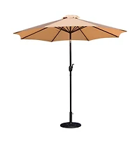 Bali Patio Umbrella With Base - 9' Polyester Patio Umbrella - 30+ Uv Protection - Waterproof Cement Base With 1.5" Diameter Aluminum Pole