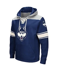 Men's Colosseum Navy UConn Huskies 2.0 Lace-Up Pullover Hoodie