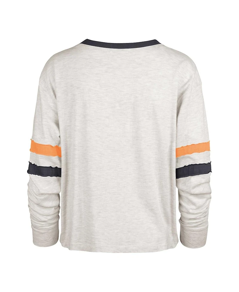 Women's '47 Brand Oatmeal Distressed Auburn Tigers Vault All Class Lena Long Sleeve T-shirt
