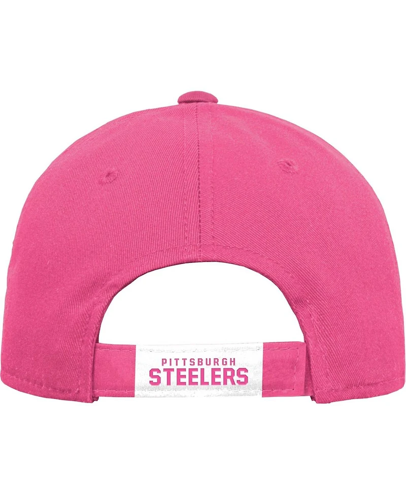 Girl's Youth Pink Pittsburgh Steelers Adjustable Hat