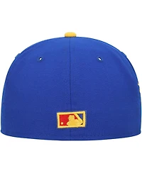 Men's New Era Royal, Yellow Distressed Florida Marlins Cooperstown Collection Empire 59FIFTY Fitted Hat