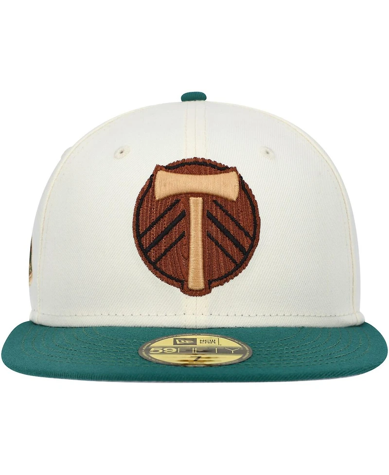 Men's New Era Cream Portland Timbers Wood grain 59FIFTY Fitted Hat