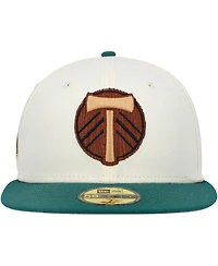 Men's New Era Cream Portland Timbers Wood grain 59FIFTY Fitted Hat