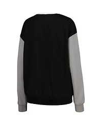 Women's Gameday Couture White, Black South Carolina Gamecocks Vertical Color-Block Pullover Sweatshirt