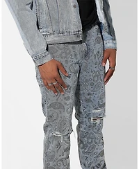 Saint Morta Mens Paisley Skulls Jeans