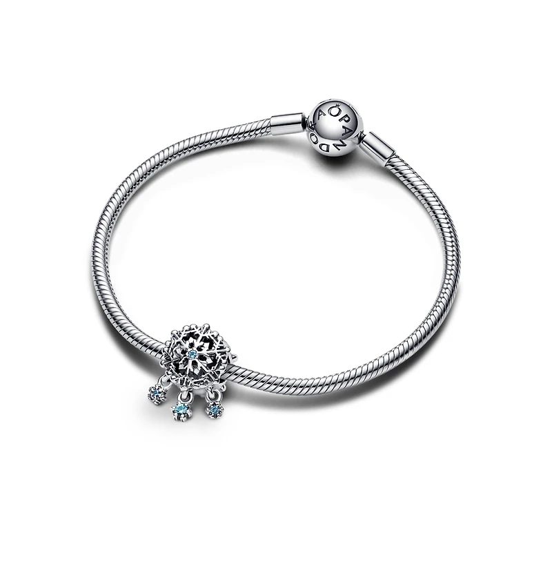 Pandora Crystal Stone Icy Snowflake Drop Charm