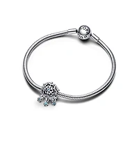 Pandora Crystal Stone Icy Snowflake Drop Charm