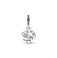 Pandora Cubic Zirconia Moon Spinning Dangle Charm