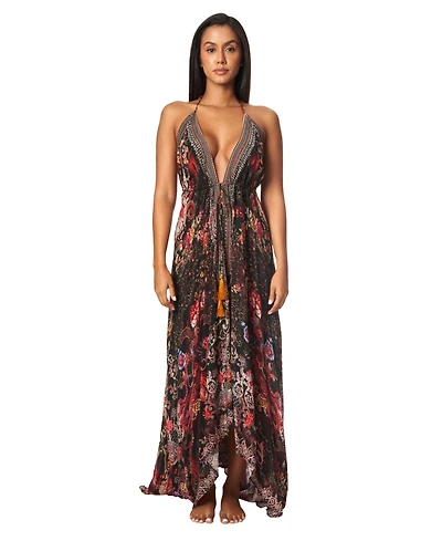 La Moda Clothing Women's Maxi Halterneck Dress