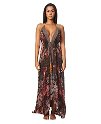 La Moda Clothing Women's Maxi Halterneck Dress