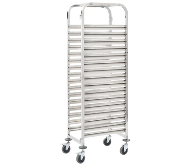 Kitchen Trolley for 16 Trays 15"x21.7"x64.2" Stainless Steel