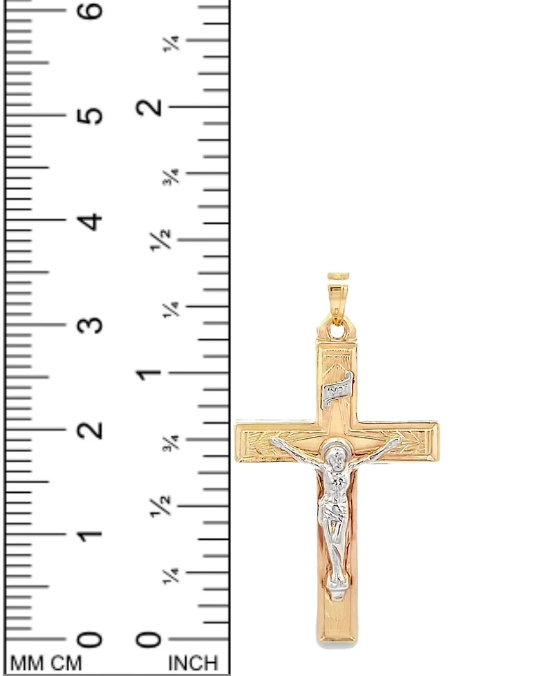 14k Gold Two-Tone Large Crucifix Pendant