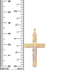 14k Gold Two-Tone Large Crucifix Pendant