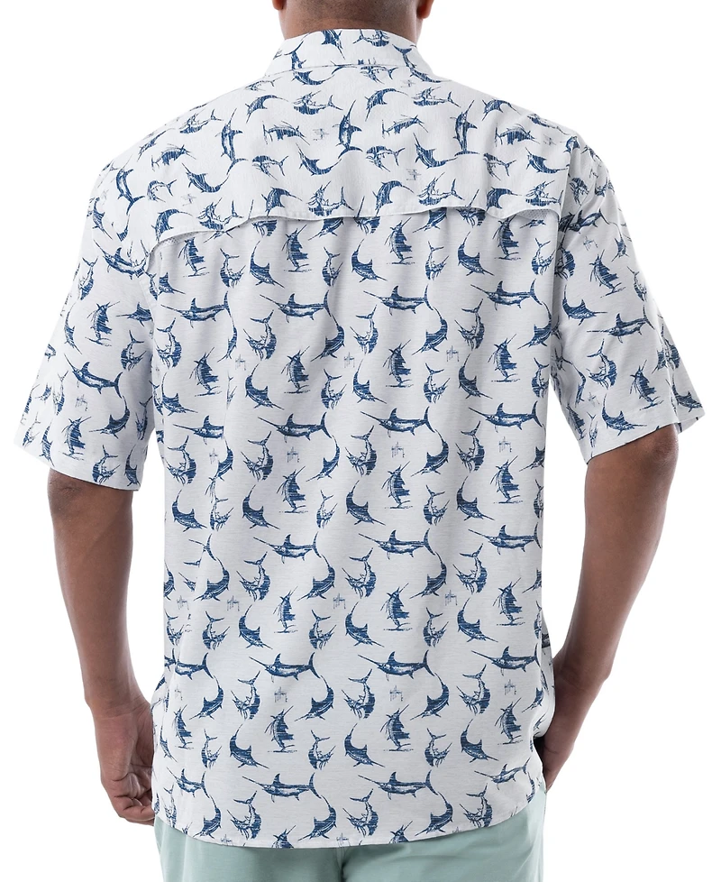 Guy Harvey Men's Short Sleeve Retro Billfish Fishing Shirt