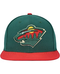 Men's Mitchell & Ness Green Minnesota Wild Core Team Ground 2.0 Snapback Hat
