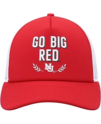Men's adidas Scarlet Nebraska Huskers Phrase Foam Front Trucker Adjustable Hat