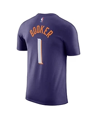 Men's Nike Devin Booker Purple Phoenix Suns Icon Edition Name and Number T-shirt