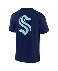 Men's and Women's Fanatics Signature Deep Sea Blue Seattle Kraken Super Soft Short Sleeve T-shirt