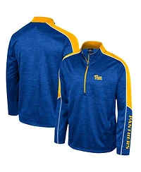 Men's Colosseum Royal Pitt Panthers Marled Half-Zip Jacket