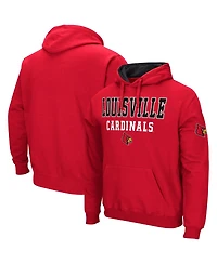 Men's Colosseum Red Louisville Cardinals Sunrise Pullover Hoodie