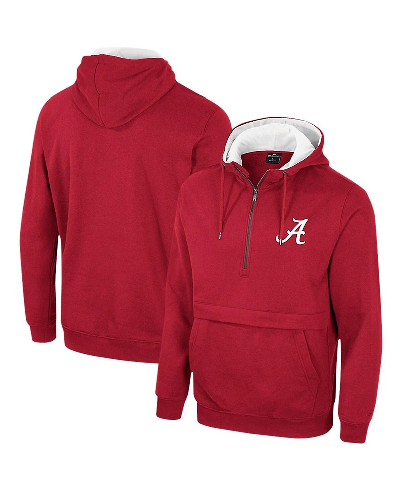Men's Colosseum Crimson Alabama Tide Half-Zip Hoodie