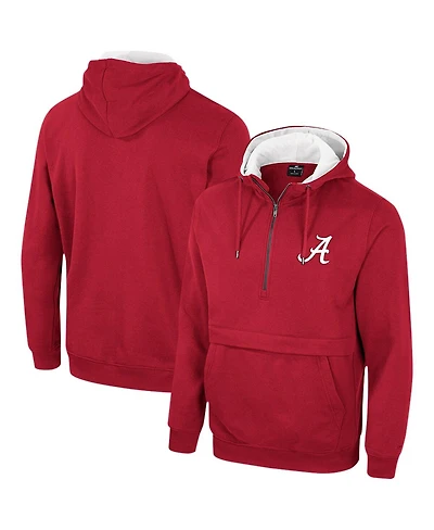 Men's Colosseum Crimson Alabama Tide Half-Zip Hoodie