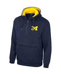Men's Colosseum Navy Michigan Wolverines Half-Zip Hoodie