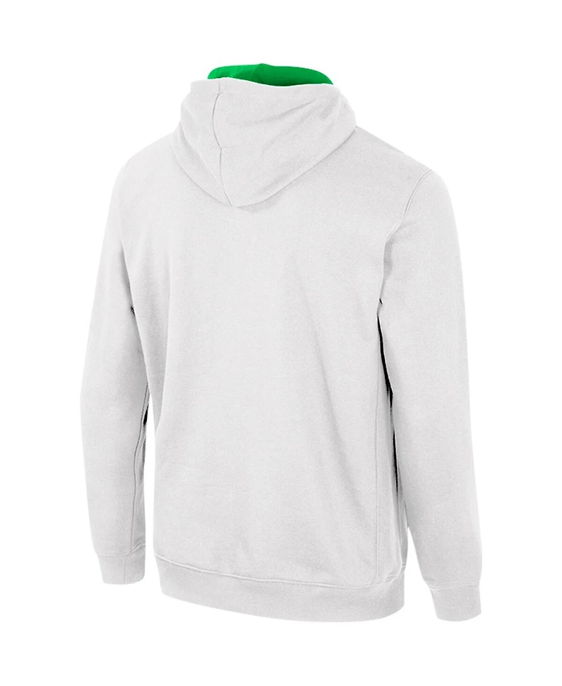 Men's Colosseum White Oregon Ducks Half-Zip Hoodie
