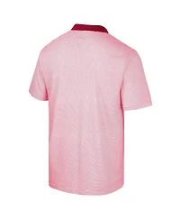Men's Colosseum White, Crimson Washington State Cougars Print Stripe Polo Shirt