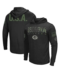 Men's Colosseum Black Georgia Bulldogs Big and Tall Oht Military-Inspired Appreciation Tango Long Sleeve Hoodie T-shirt