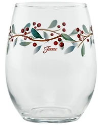 Fiesta Nutcracker Holly Stemless Wine Glasses, Set of 4