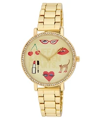 Kendra Dandy Women's Quartz Bouffants and Broken Hearts Gold-Tone Alloy Watch 38mm
