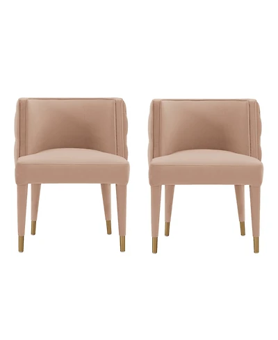 Manhattan Comfort Maya 2-Piece Velvet Upholstered Dining Chair Set