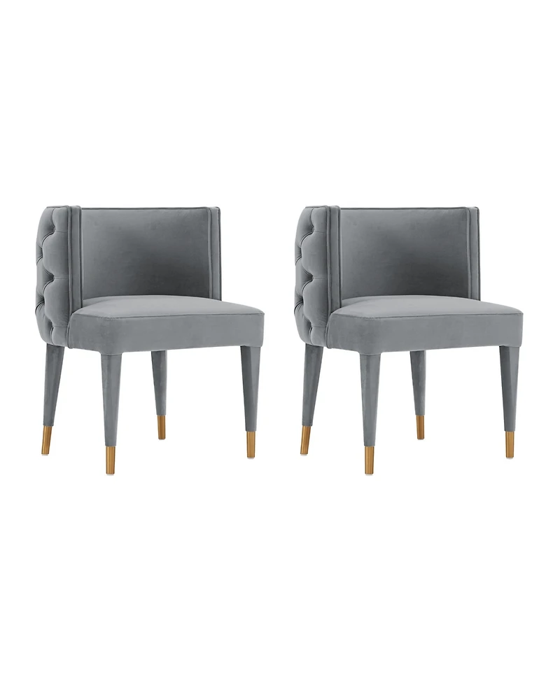 Manhattan Comfort Maya 2-Piece Velvet Upholstered Dining Chair Set