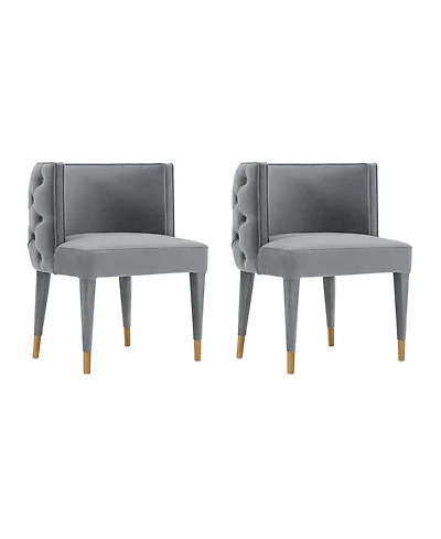 Manhattan Comfort Maya 2-Piece Velvet Upholstered Dining Chair Set