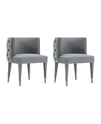 Manhattan Comfort Maya 2-Piece Velvet Upholstered Dining Chair Set