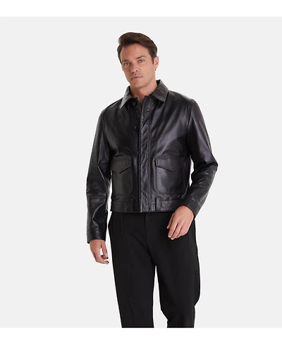 Furniq Uk Men's Fashion Jacket, Nappa Black