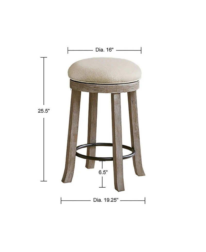 Ink+Ivy 19.25" Oaktown Wide Wood Swivel Counter Stool
