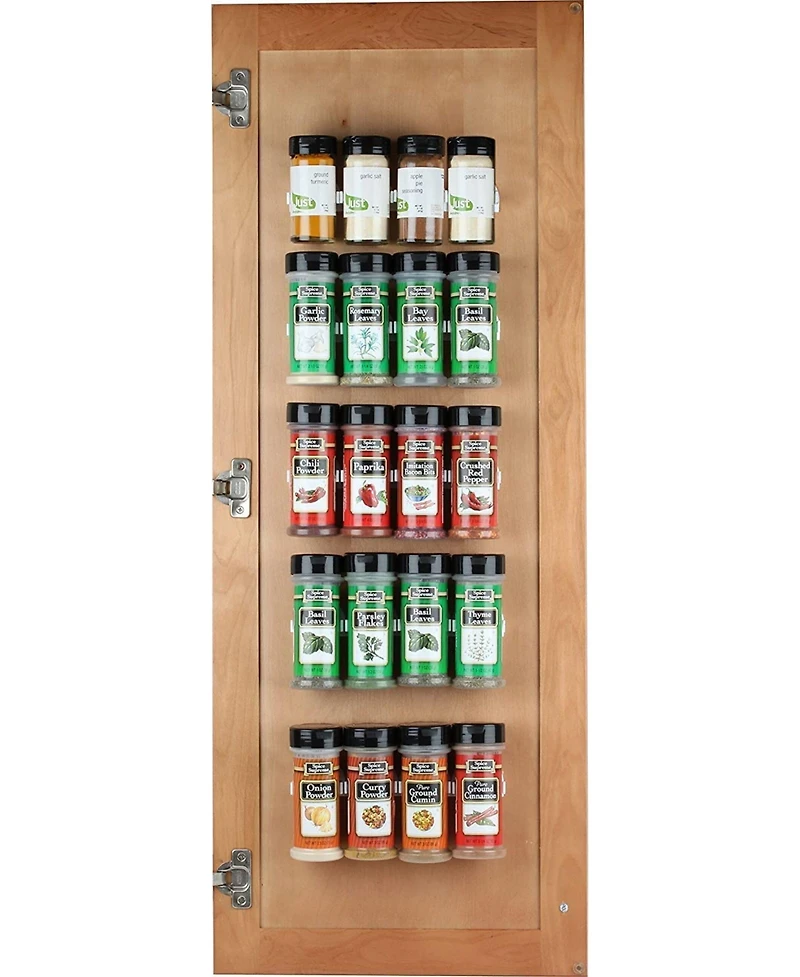 Spice Rack 36 Spice Gripper- Spice Racks Strips Cabinet Door - Use Spice Clips for Spice Organizer - Stick or Screw Spice Storage Spice Clips