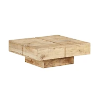 Coffee Table 31.5"x31.5"x11" Solid Mango Wood