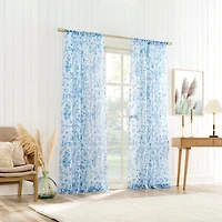 Ambree Vintage like Floral Sheer Rod Pocket Curtain Panel