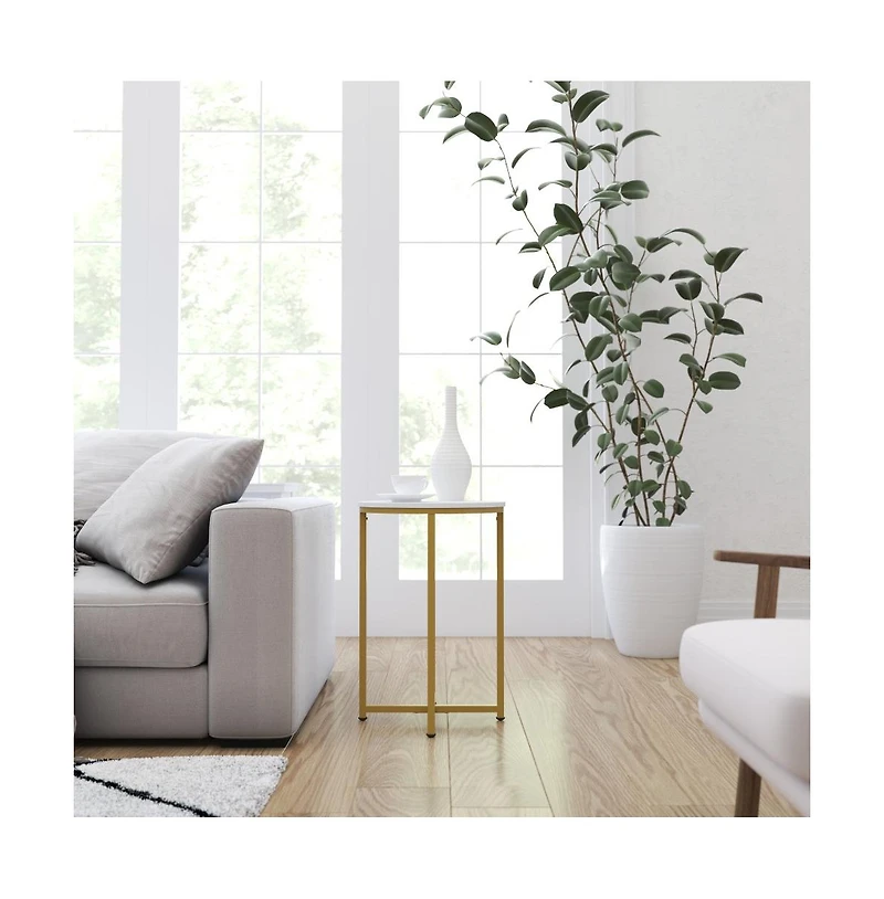 Fairdale End Table With Round Cross Brace Frame