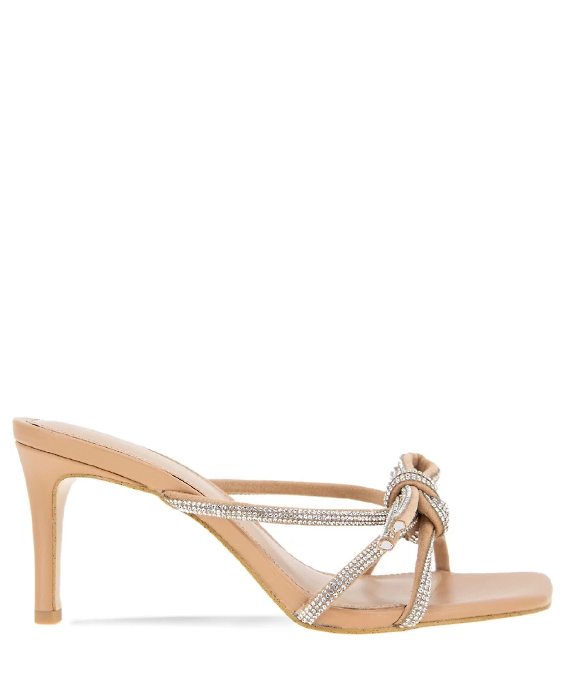 BCBGeneration Women's Selma Rhinestone Bow Slip On Sandals