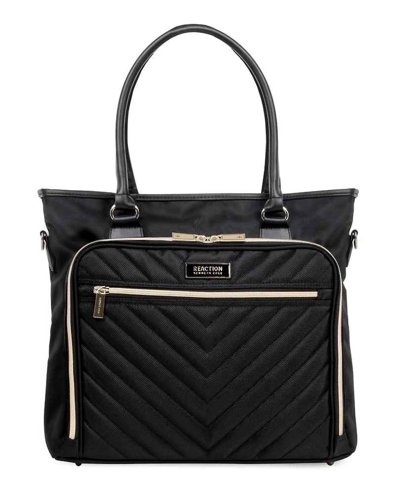 Chelsea Softside Chevron Expandable 2pc 20" Carry-On Luggage + Matching 15" Laptop Tote Set