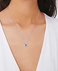 Macy's Red Cubic Zirconia Reindeer Pendant Necklace