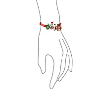 4 Murano Glass Christmas Set Reindeer Candy Cane Snowman Snowflake Charm Bead For Teen For Women .925 Sterling Silver